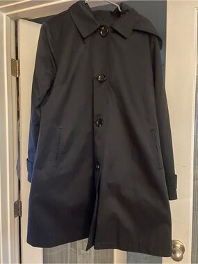 Michael Kors Black Trench Coat with Button Front
